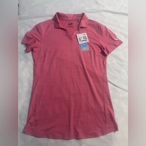 Puma Kids Cloudspun Pink Polo Shirt Rose Heather